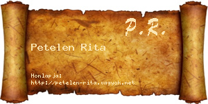 Petelen Rita névjegykártya